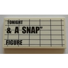LEGO White Tile 2 x 4 with 'TONIGHT & A SNAP FIGURE' Movie Poster Sticker (87079)