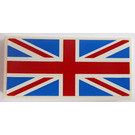 LEGO White Tile 2 x 4 with United Kingdom Flag Sticker (87079)