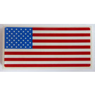 LEGO White Tile 2 x 4 with United States Flag Sticker (87079)