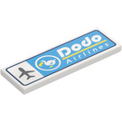 LEGO Білий Плитка 2 x 6 з Літак і 'Dodo Airlines' (69729)