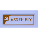 LEGO White Tile 2 x 6 with Gold 'ASSEMBLY' Sticker (69729)