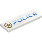 LEGO Wit Tegel 2 x 6 met Gold Insigne en 'Politie' (69729 / 101358)