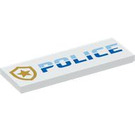 LEGO White Tile 2 x 6 with Gold Badge and 'POLICE' (69729 / 101358)
