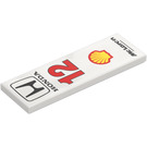 LEGO White Tile 2 x 6 with ‘Honda, 12, Shell and McLaren’ (69729 / 106950)