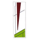 LEGO White Tile 2 x 6 with Lime Green and Dark Red Starfighter Decoration right Sticker (69729)