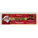 LEGO White Tile 2 x 6 with Santa Claus, 'SANTA'S' and 'Have a Toyful Holiday' Sticker (69729)