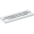 LEGO White Tile 2 x 6 with 'The Brand with the 3 Stripes' (69729 / 76315)