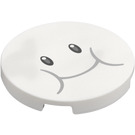 LEGO Blanco Plana 3 x 3 Circular con Lakitu Cloud Cara (67095)