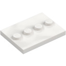 LEGO Blanco Plana 3 x 4 con Cuatro Espigas (17836 / 88646)