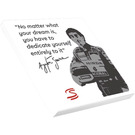 LEGO White Tile 4 x 4 with 'Ayrton Senna' Signature, Quote and Image Sticker (1751)