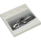 LEGO blanc Tuile 4 x 4 avec Goujons sur Bord avec McLaren Design-Table Autocollant (6179)