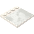 LEGO blanc Tuile 4 x 4 avec Goujons sur Bord avec mirror Autocollant (6179)