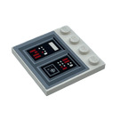 LEGO White Tile 4 x 4 with Studs on Edge with SW Imperial Star Destroyer Control Panel Right Side Pattern Sticker (6179)