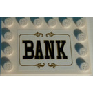 LEGO Wit Tegel 4 x 6 met Studs Aan 3 Edges met Bank Sticker (6180)