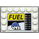 LEGO White Tile 4 x 6 with Studs on 3 Edges with 'FUEL' and 'WR' Sticker (6180)