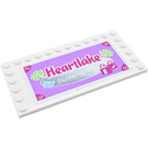 LEGO White Tile 6 x 12 with Studs on 3 Edges with Heartlake Shopping Mall Sticker (6178)