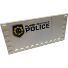 LEGO blanc Tuile 6 x 12 avec Goujons sur 3 Edges avec Minifigure Diriger Badge et 'SUPER SECRET Police' Modèle Model La gauche Autocollant (6178)