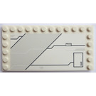 LEGO Weiß Fliese 6 x 12 mit Bolzen auf 3 Edges mit Panel Lines und Hatch Aufkleber (6178)