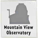 LEGO Weiß Fliese 6 x 6 mit Mountain View Observatory Aufkleber mit Unterrohren (10202)