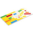 LEGO White Tile 8 x 16 with Lego Bricks and Minifigure (3) with Bottom Tubes, Smooth Top (4974)