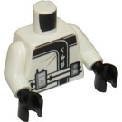 LEGO Weiß Torso Ninjago Robe, Asian Characters, Gürtel und Radio Dekoration (973 / 76382)