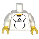 LEGO blanc Torse avec Adidas logo et #10 sur Retour (973)