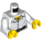 LEGO White Torso with Buttoned Shirt, Round Stone on Necklace (973 / 76382)