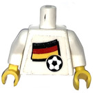 LEGO Hvit Overkropp med German Flagg og Fotball Flagg med Variable Number på baksiden (973)