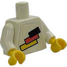 LEGO Bianco Busto con German Bandiera e Variable Number sul retro (973)