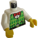 LEGO Wit Torso met Green Vest, Rood Bow en Zwart Riem (973)