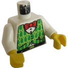 LEGO White Torso with Green Vest, Red Bow and Black Belt (973 / 73403)