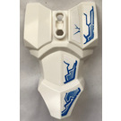 LEGO White Torso with Indented Waist and Hip Armor with Blue and White Fracture Pattern Sticker (90652)