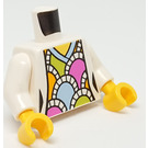 LEGO Weiß Torso mit Ladies Jacket over V-Neck (973 / 76382)