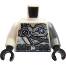 LEGO Wit Torso met Ninjago 'Z', Belts en een Vlak Zilver Arm (973)