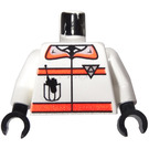 LEGO White Torso with Orange Stripes and Res-Q Logo on Back (973 / 73403)