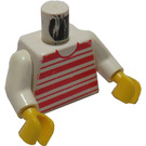 LEGO Bianco Busto con Rosso e Bianco Lines (973)