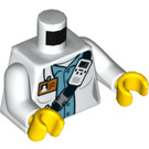 LEGO White Torso with Shirt Grey with Suspenders (973 / 76382)