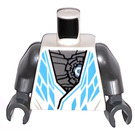 LEGO White Torso with Silver Robot Chest and Medium Azure Diamond (973 / 76382)