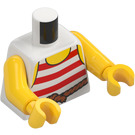 LEGO Weiß Torso mit Sleeveless Striped Hemd und Rope Gürtel (973 / 76382)