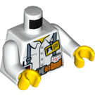 LEGO hvid Torso med hvid Skjorte med Grey Suspenders (973 / 76382)