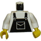 LEGO White Town Torso with Black Bib Overalls (973)