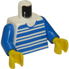 LEGO Blanco Town Torso con Azul Rayas (973)