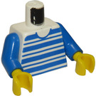 LEGO Wit Town Torso met Blauw Strepen (973)