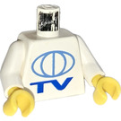 LEGO White Town Torso with Globe TV Logo (973)