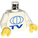 LEGO Bianco Town Busto con Globe TV logo (973 / 73403)