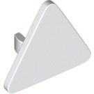 LEGO White Triangular Sign with Open O Clip (65676)