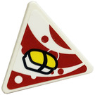 LEGO Wit Driehoekig Sign met Sushi Sticker met Open 'O'-clip (65676)