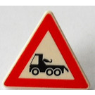 LEGO blanc Triangulaire Sign avec Truck avec clip fendu (30259)