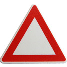 LEGO Weiß Dreieckig Sign mit Warning Triangle mit geteiltem Clip (30259)