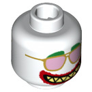 LEGO White Tropical Joker Minifigure Head (Recessed Solid Stud) (3626 / 36120)